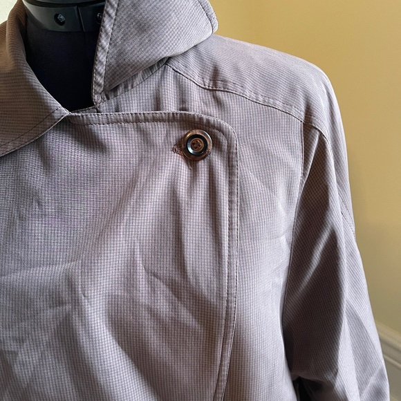 Vintage Women's Utex Design Trench Coat Tan Double Breasted Gingham 4 6 8 Y2K - Picture 3 of 11